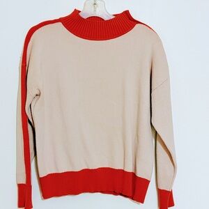 GUC Cynthia Rowley Orange and Beige Cropped Women's Sweater Size M